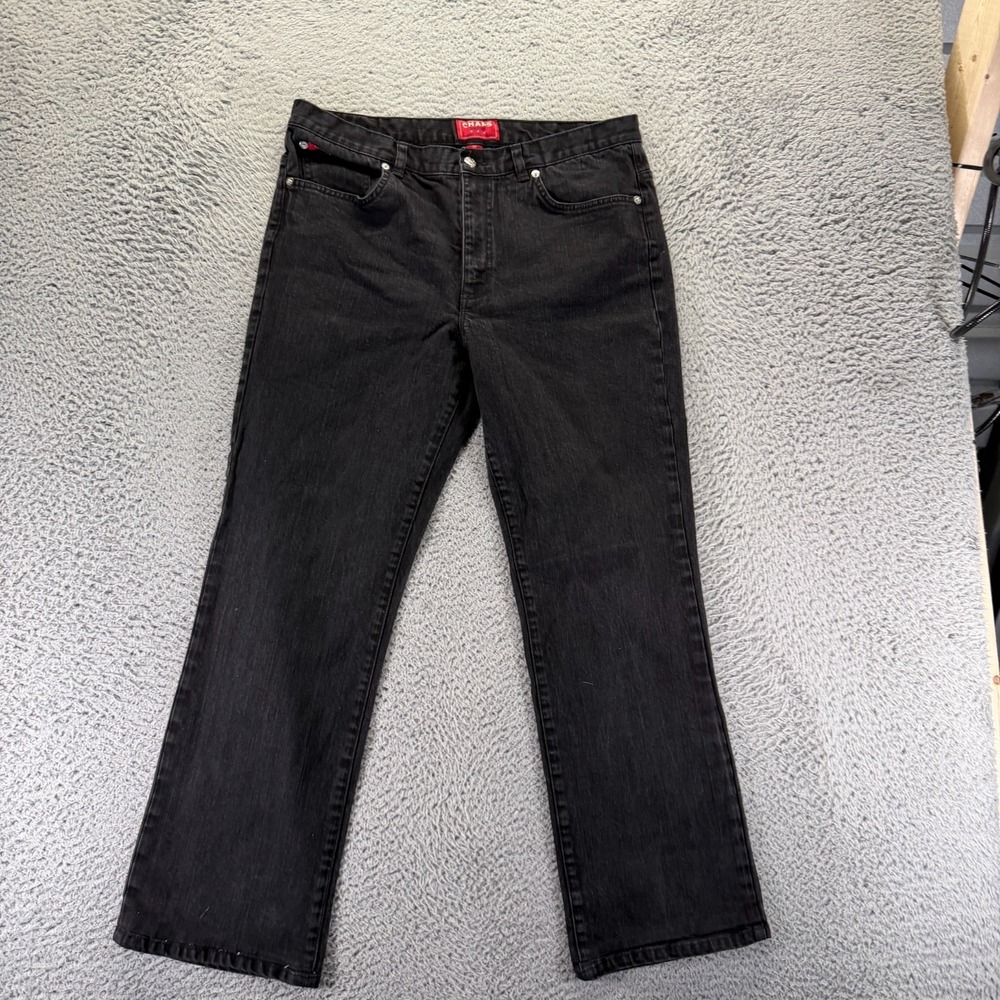Chaps Delaney Jeans Women 12 Black Cotton Denim Straight Workwear Travel Stretch